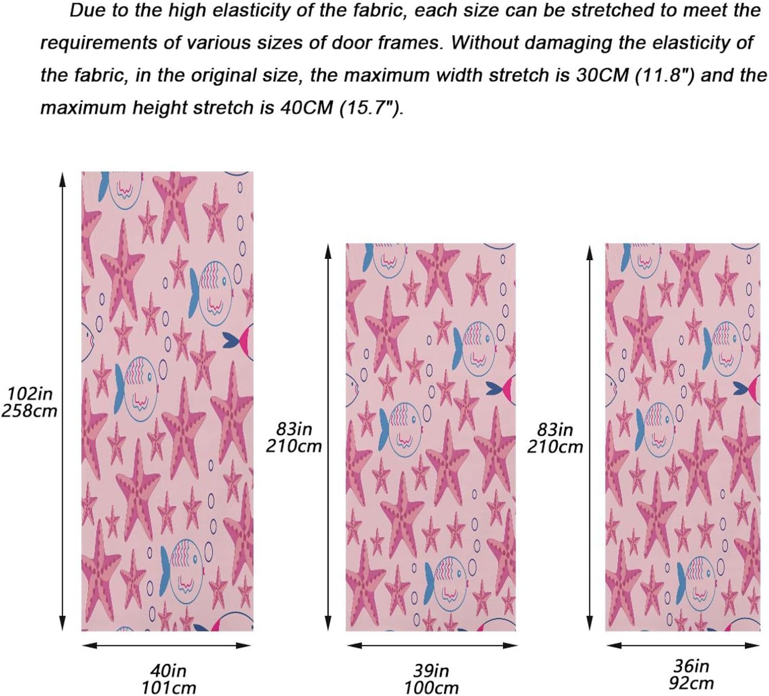 Susiyo Pink Starfish Door Cover 35x79 Inch