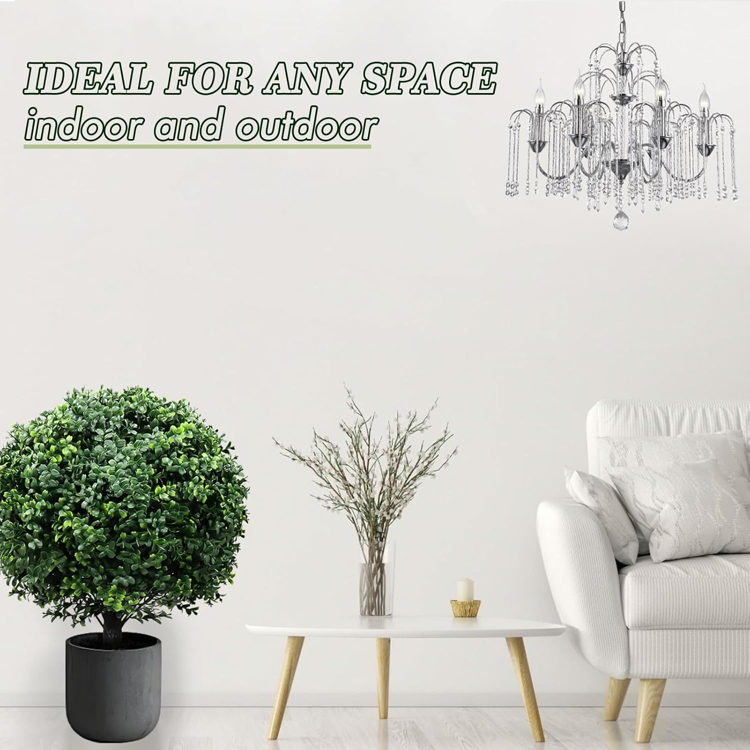 30 Inch Artificial Topiary Boxwood Ball Trees Set of Two