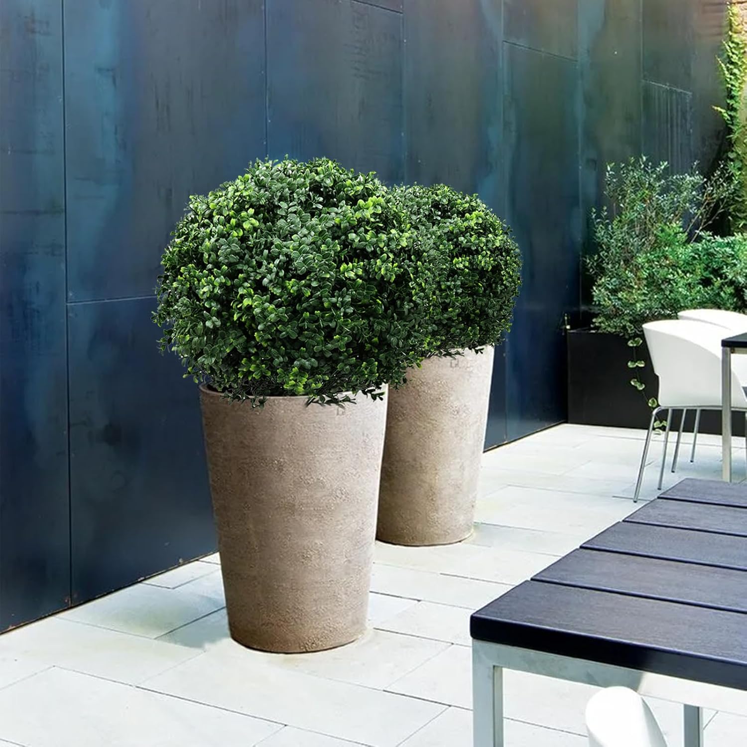 30 Inch Artificial Topiary Boxwood Ball Trees Set of Two