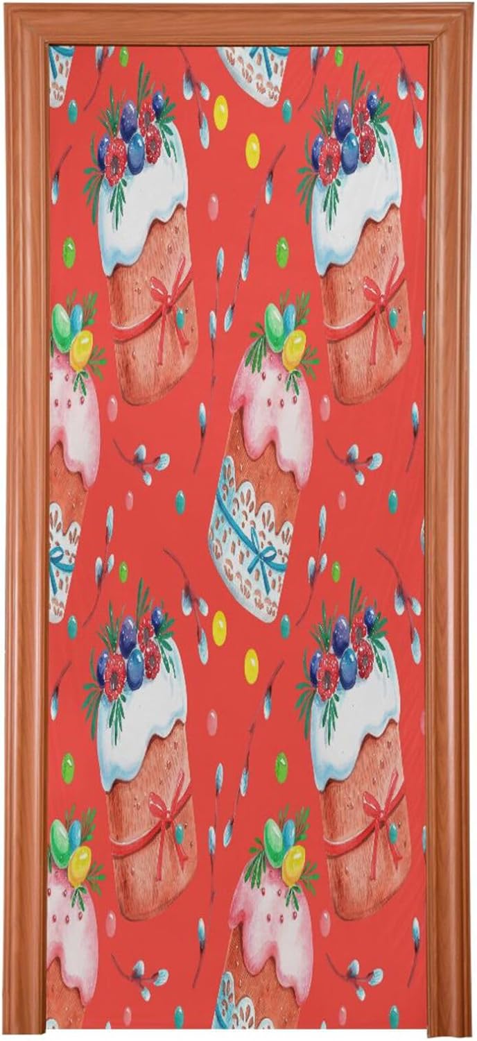 Susiyo Stretch Fabric Christmas Door Cover 32x79 in