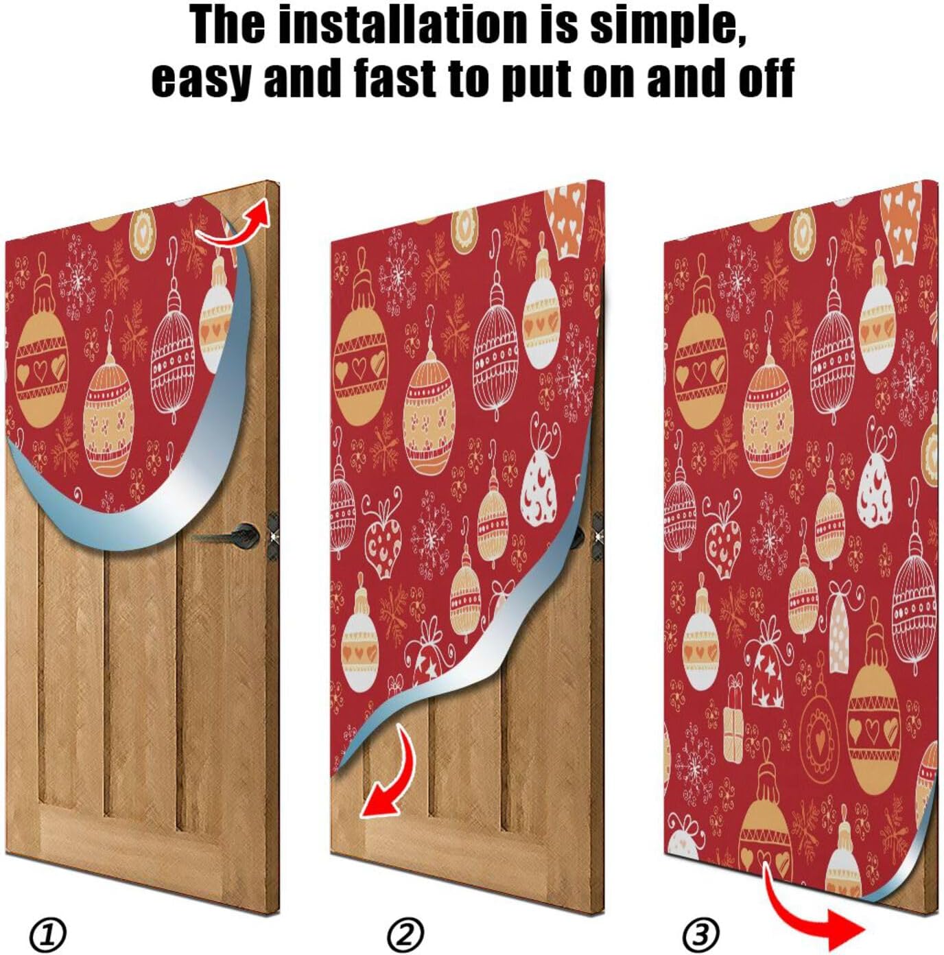 Susiyo Christmas Door Cover Red Halloween Decor 32x79 in