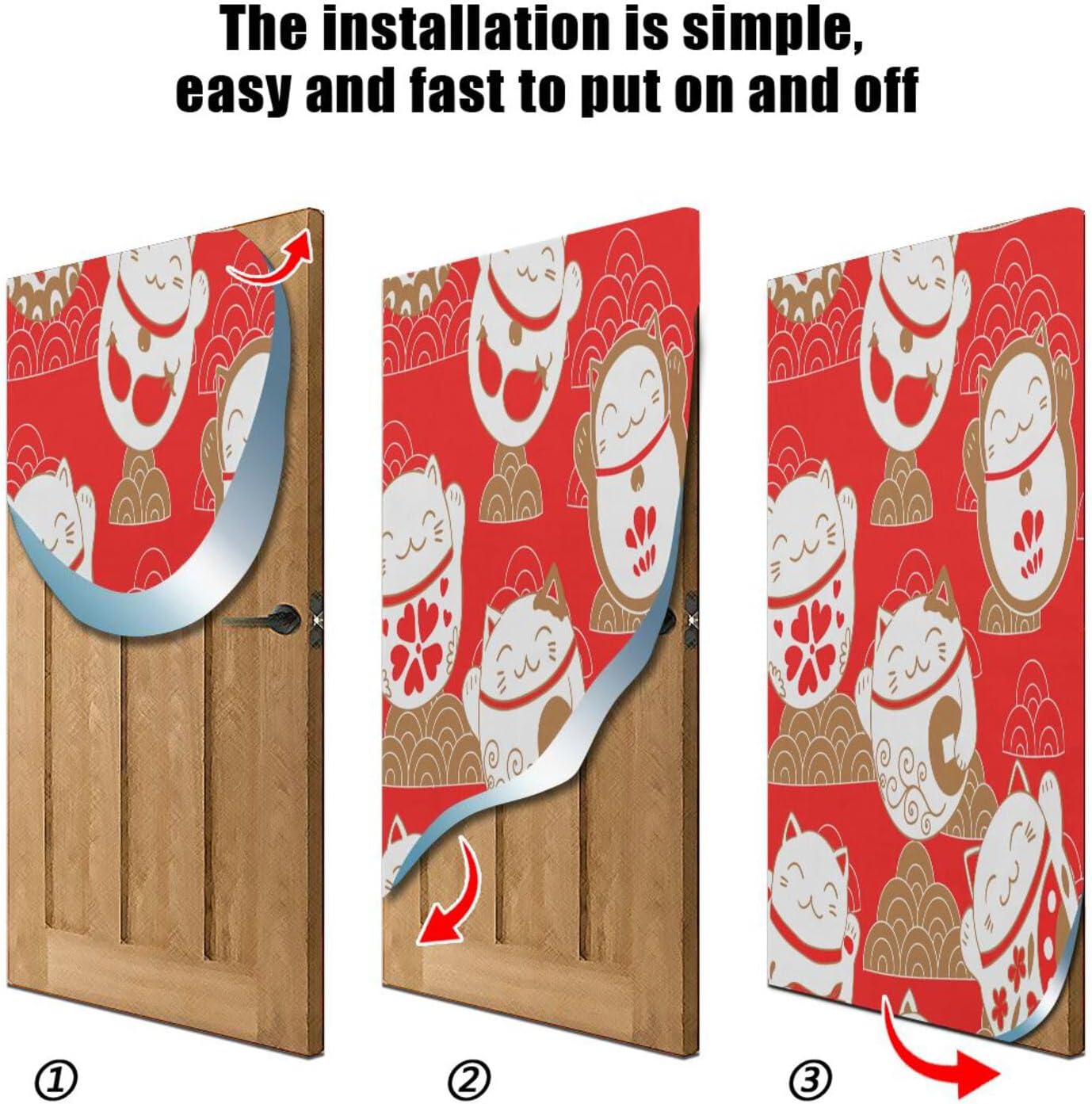 Cats Maneki Neko Halloween Door Cover 32x79 in