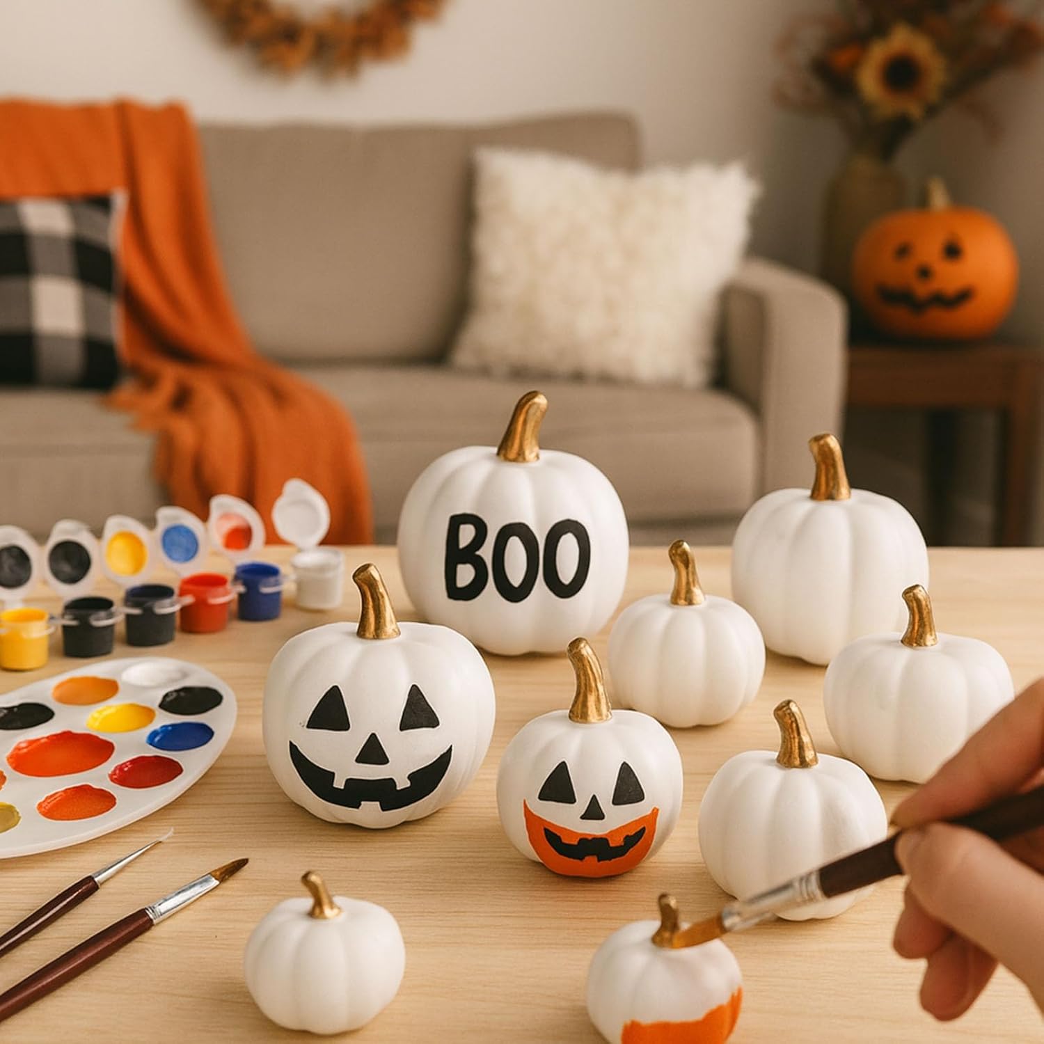 DomeStar 18PCS White Foam Pumpkins for Wedding Decor