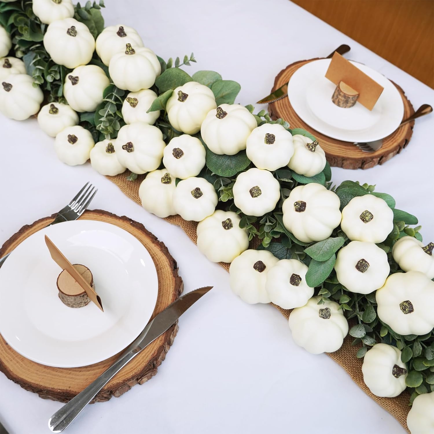 Winlyn 48 Pc White Artificial Pumpkins Fall Decor