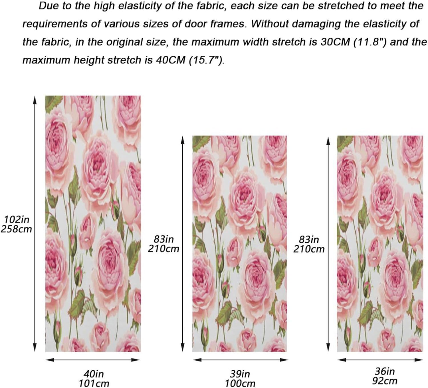 Susiyo Retro Pink Rose Halloween Door Cover