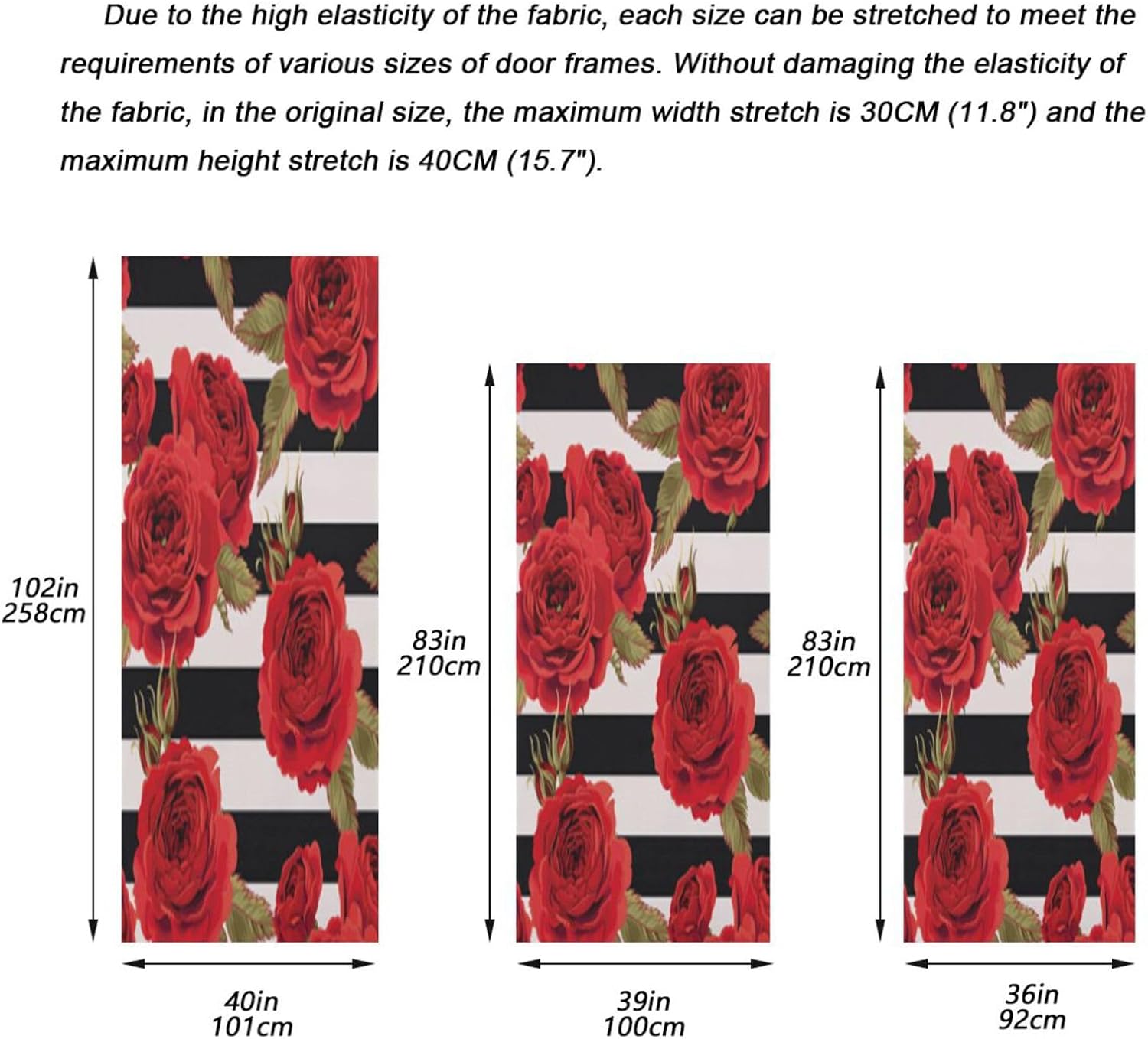 Susiyo Halloween Roses Black Stripes Door Cover