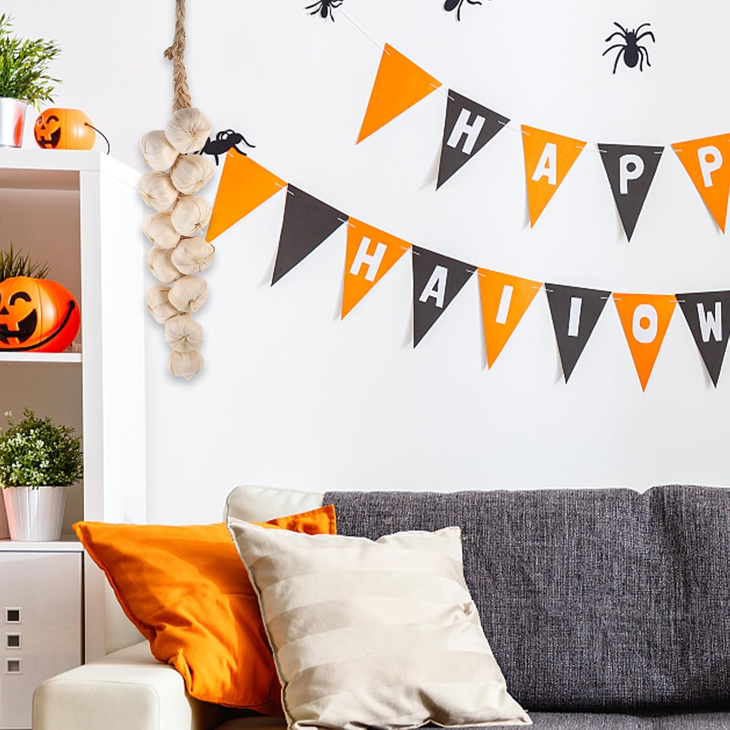 12pcs Halloween Garlic Garland Artificial Strings Indoor Decor