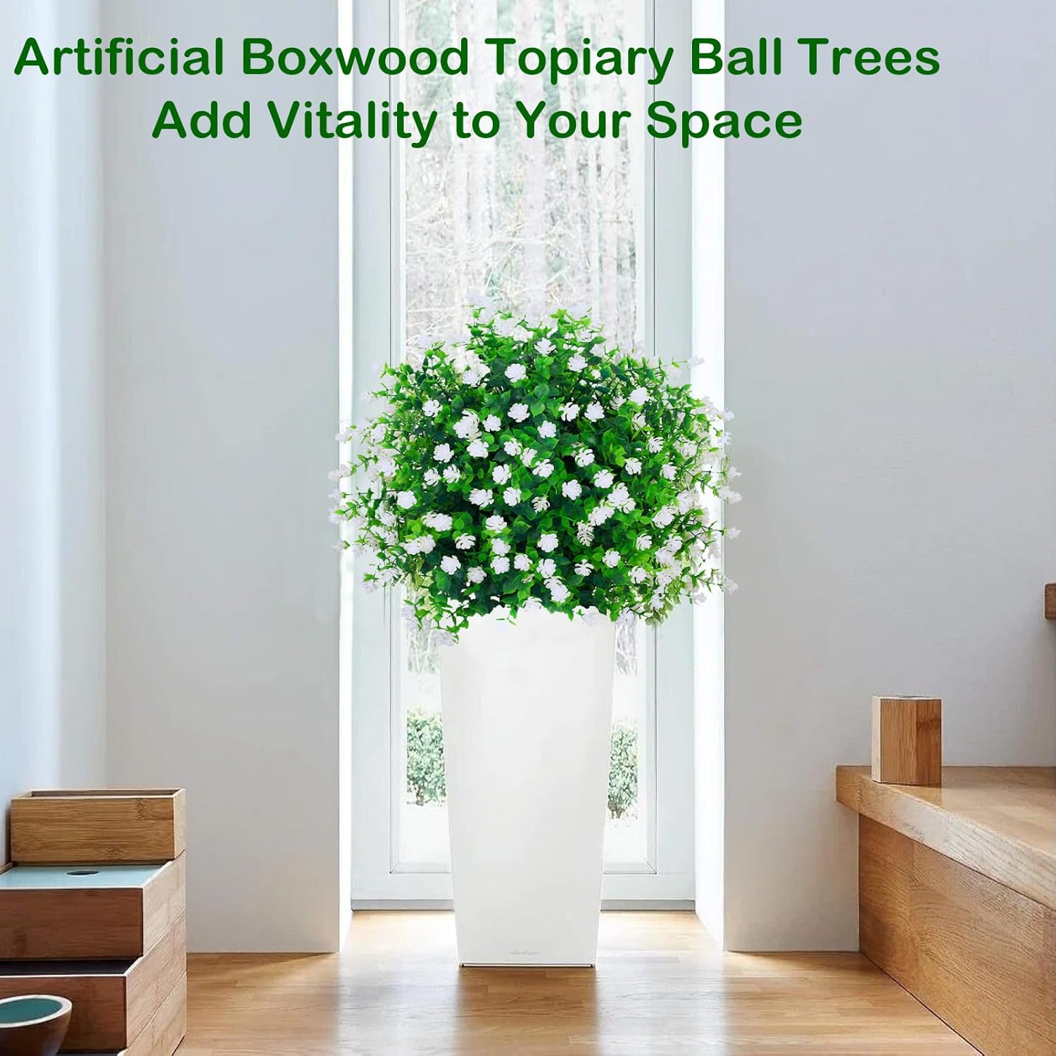 Boxwood Topiary Balls Artificial Plants Set of 2