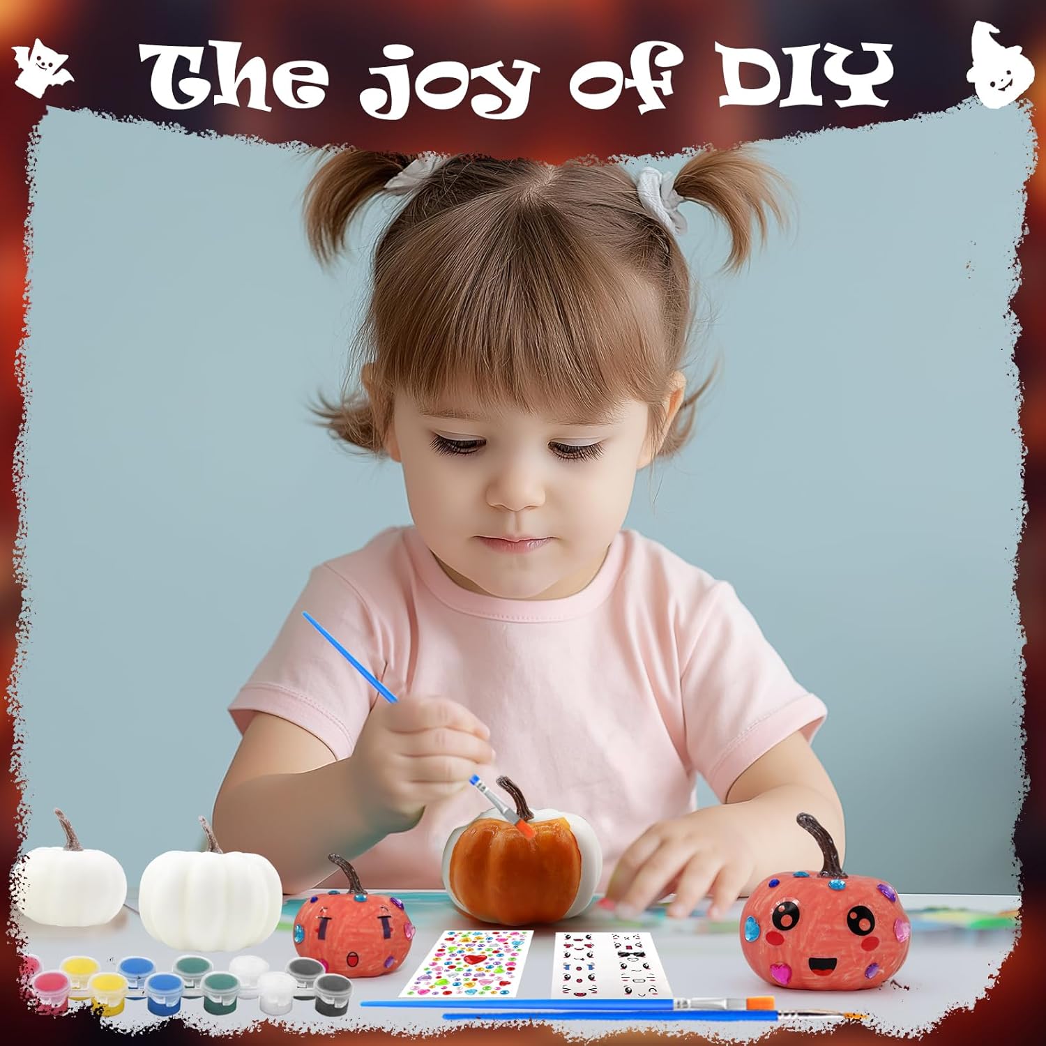 24 Pcs Paintable Foam Pumpkins Halloween Decor DIY Set