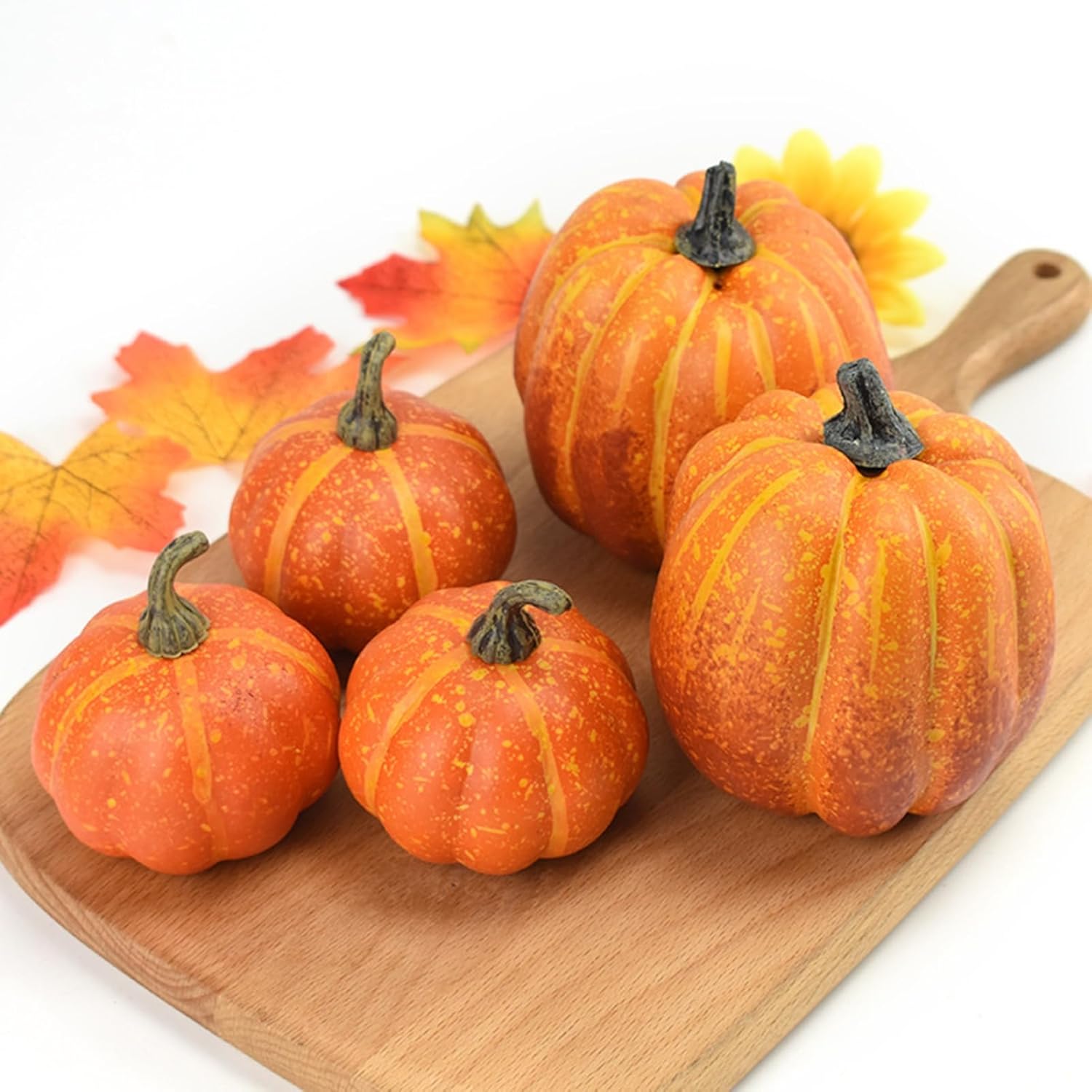 7Pcs Artificial Pumpkins Fall Autumn Halloween Decor