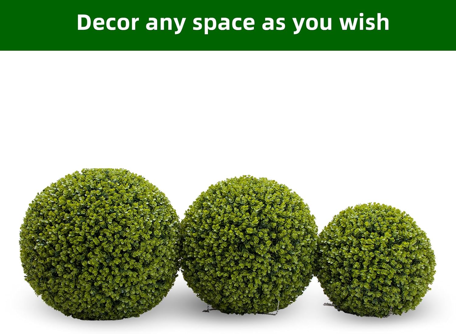17 Inch Artificial Topiary Balls Set of 2 for Outdoor