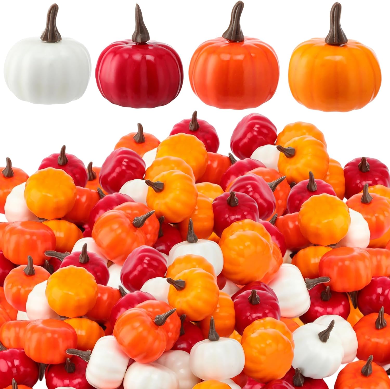 Thyle Mini Artificial Pumpkins 48 Pcs Fall Decor Set