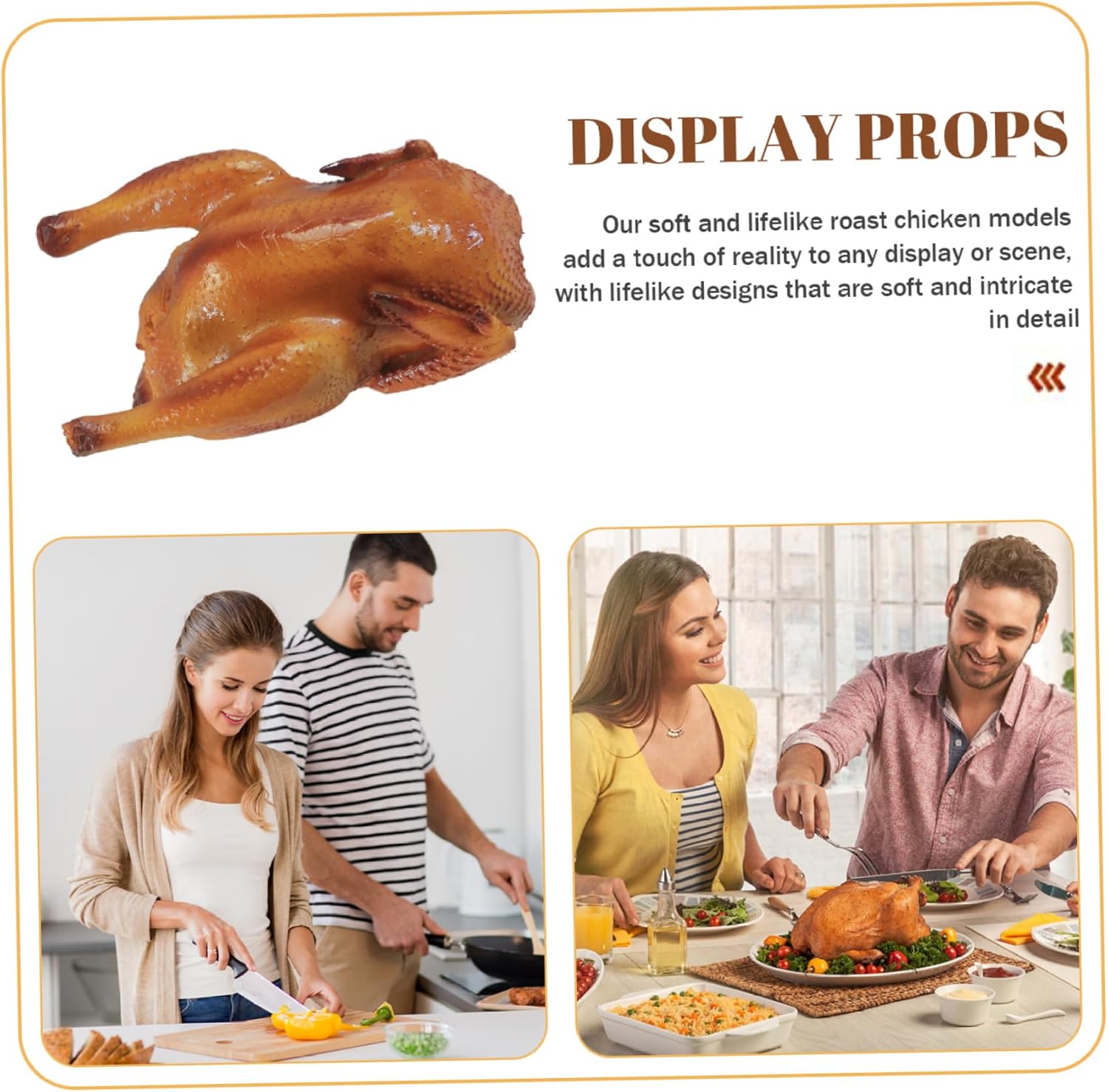 Realistic Roasted Chicken Artificial Decoration
