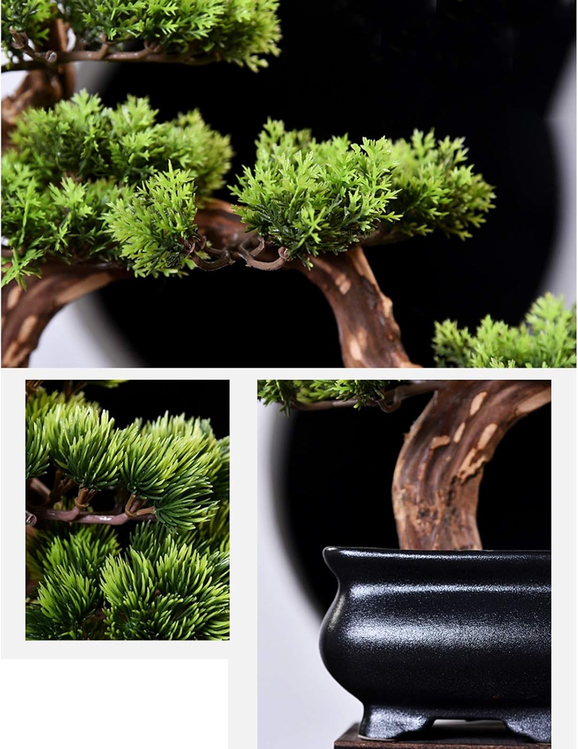 Artificial Bonsai Tree with Wooden Base for Home Office