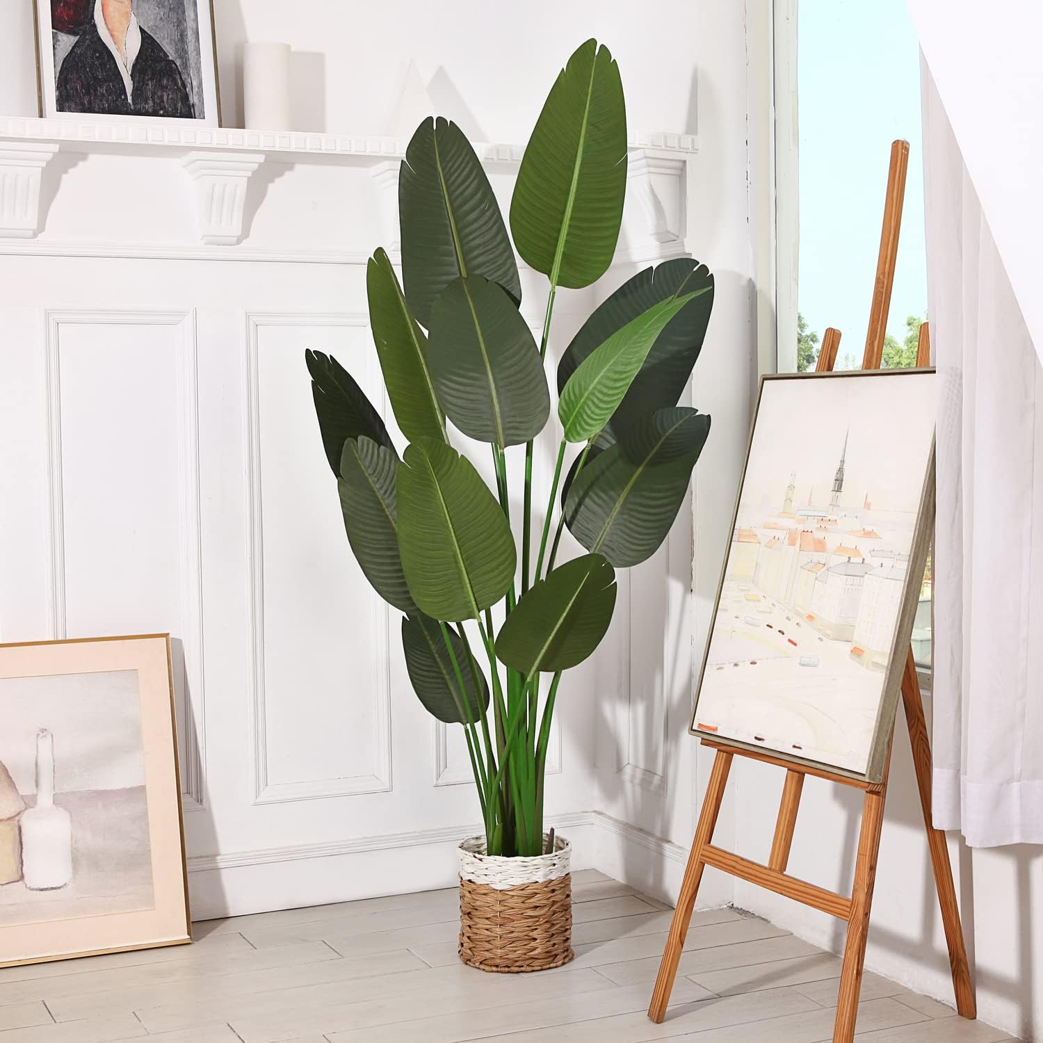 Fopamtri 6 Ft Artificial Bird of Paradise Tree with 13 Trunks