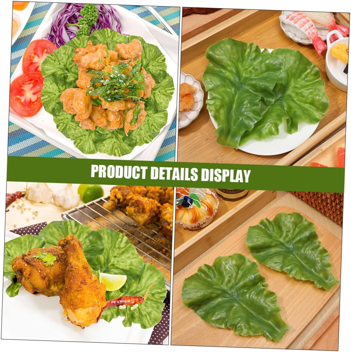 20PCS Artificial Lettuce Leaf Props for Home Restaurant Decor