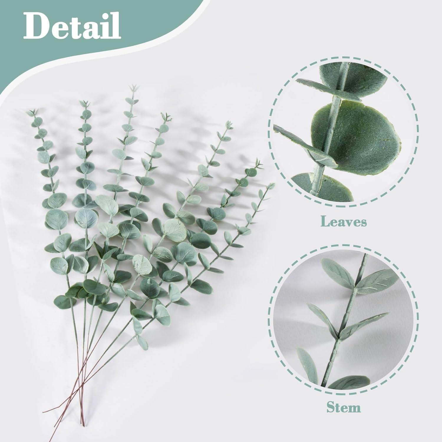 Sukh 24pcs Artificial Eucalyptus Stems for Decor