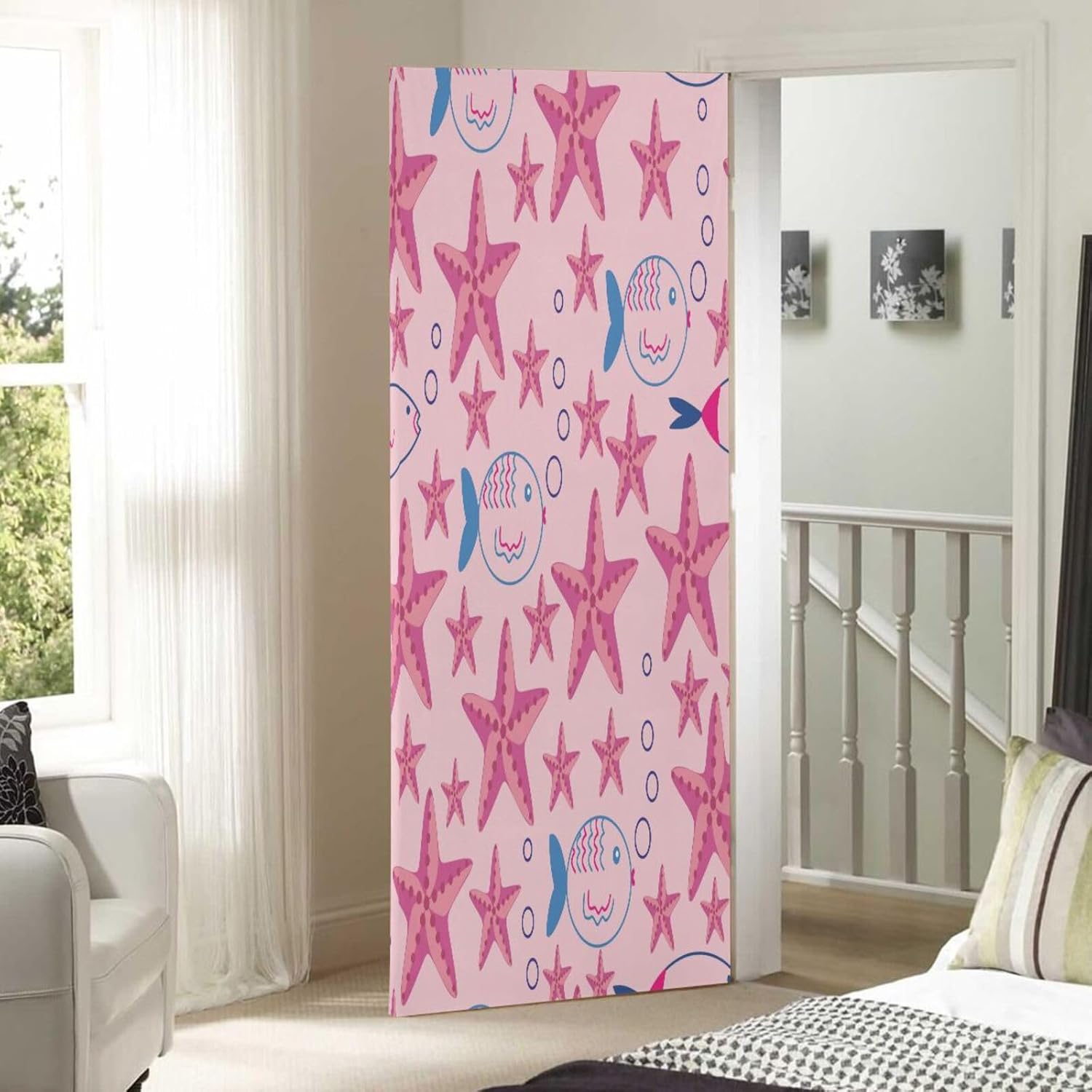Susiyo Pink Starfish Door Cover 35x79 Inch