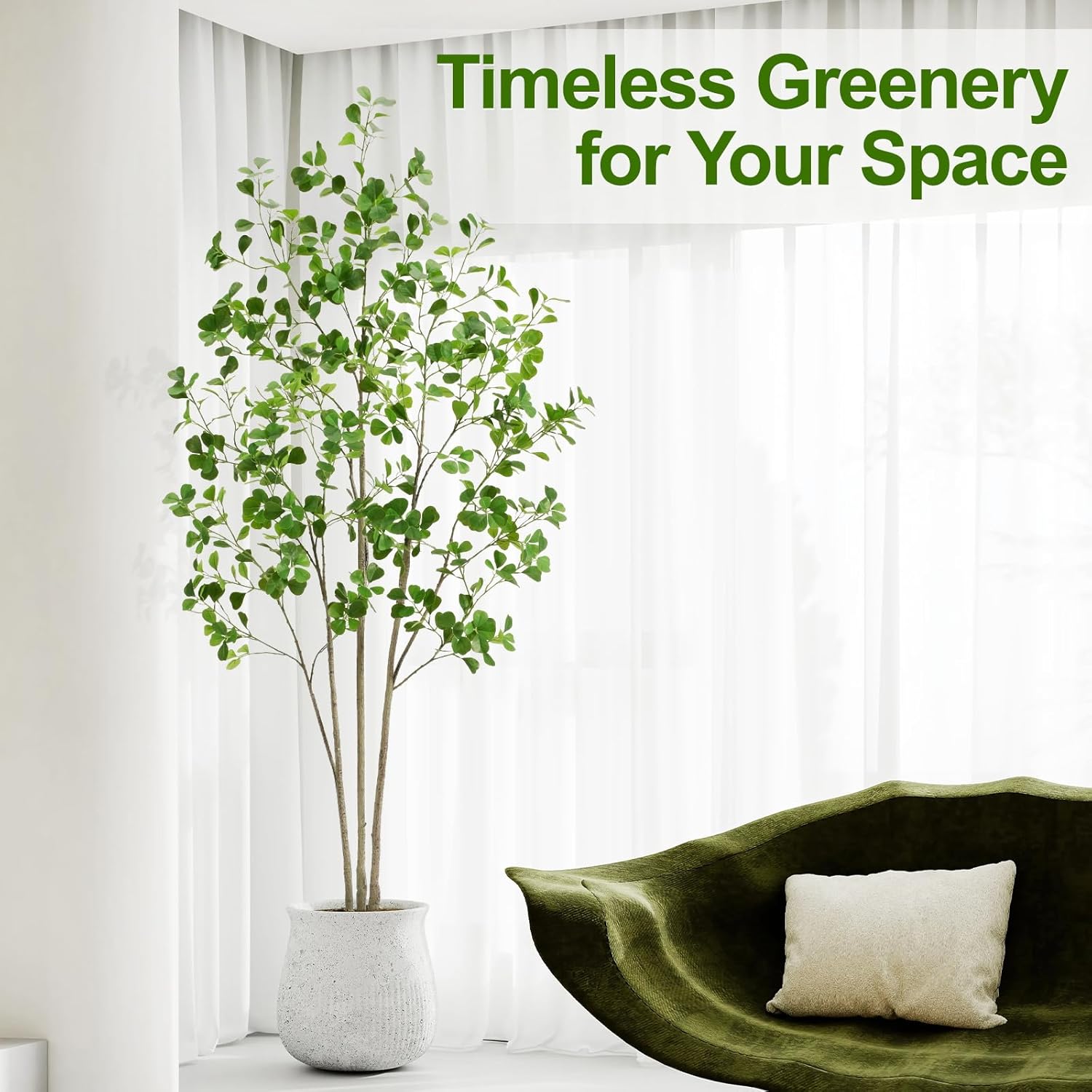 Keeplush 6ft Artificial Ficus Tree with Heart-Shaped Leaves