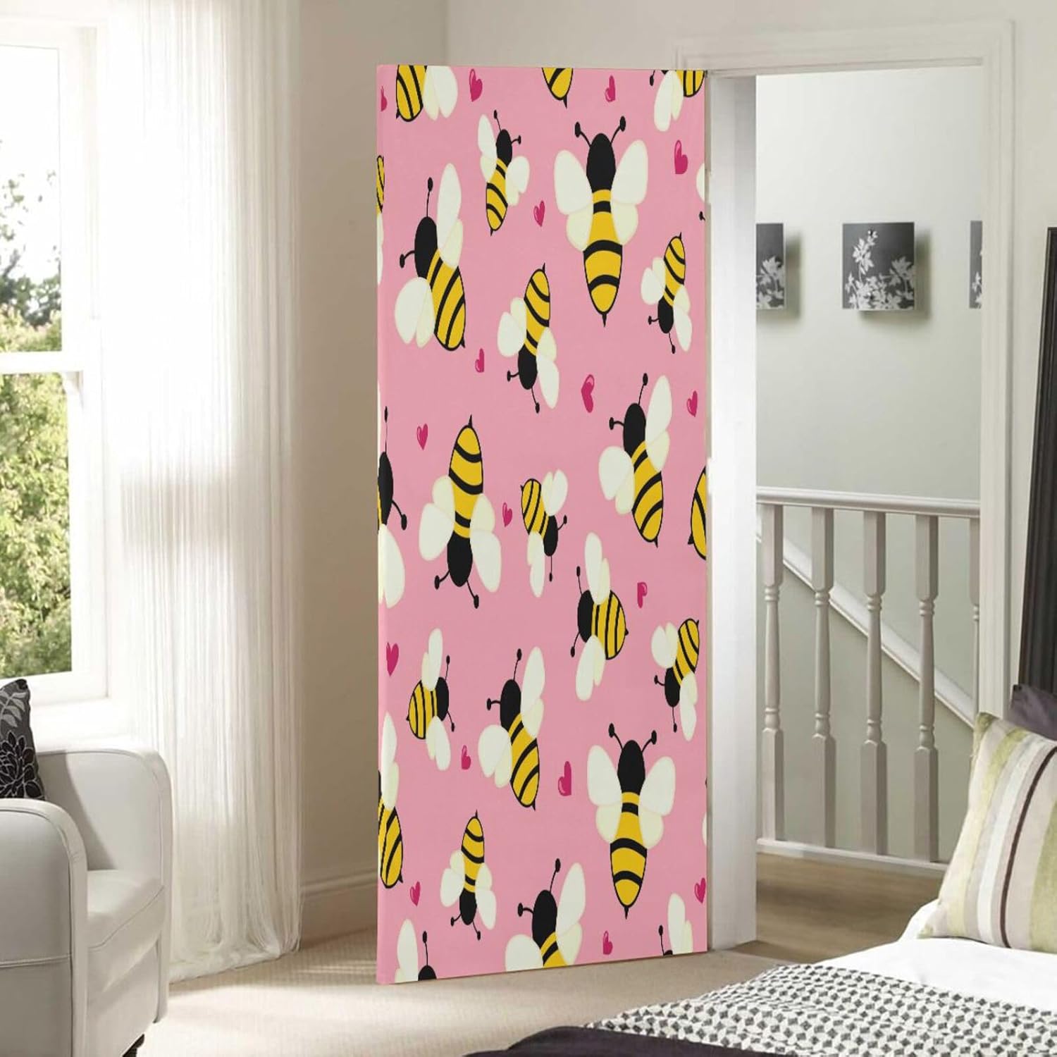 Susiyo Tiny Bee Halloween Door Cover Stretch Fabric 32x79 in