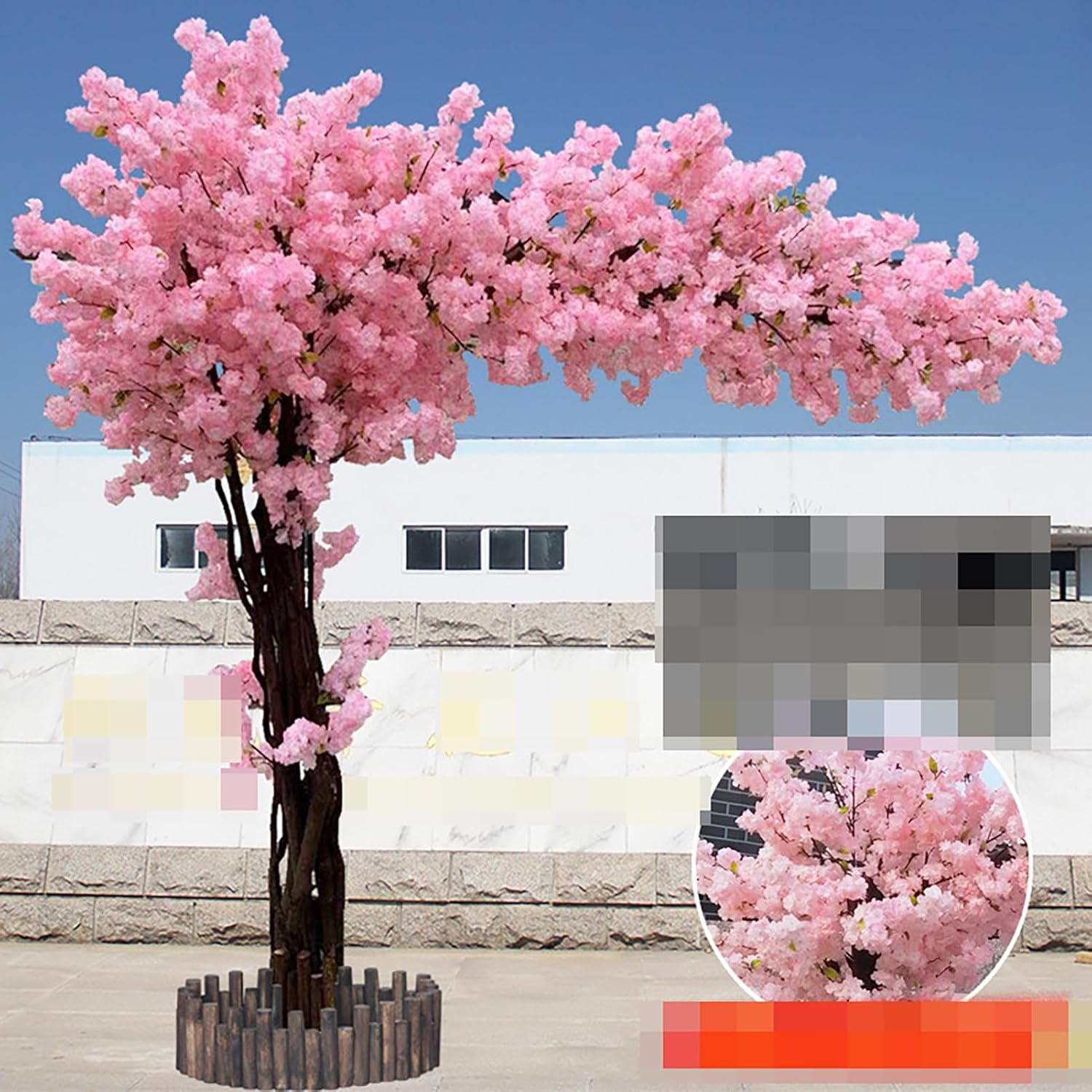 QIUPAI Handmade Silk Cherry Blossom Tree 12x08m