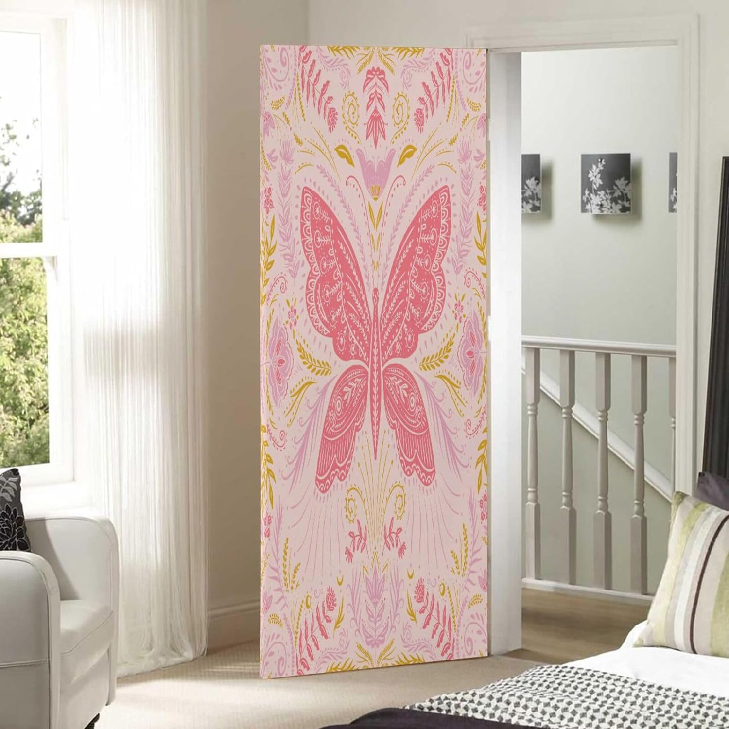 Susiyo Art Floral Butterfly Halloween Door Cover