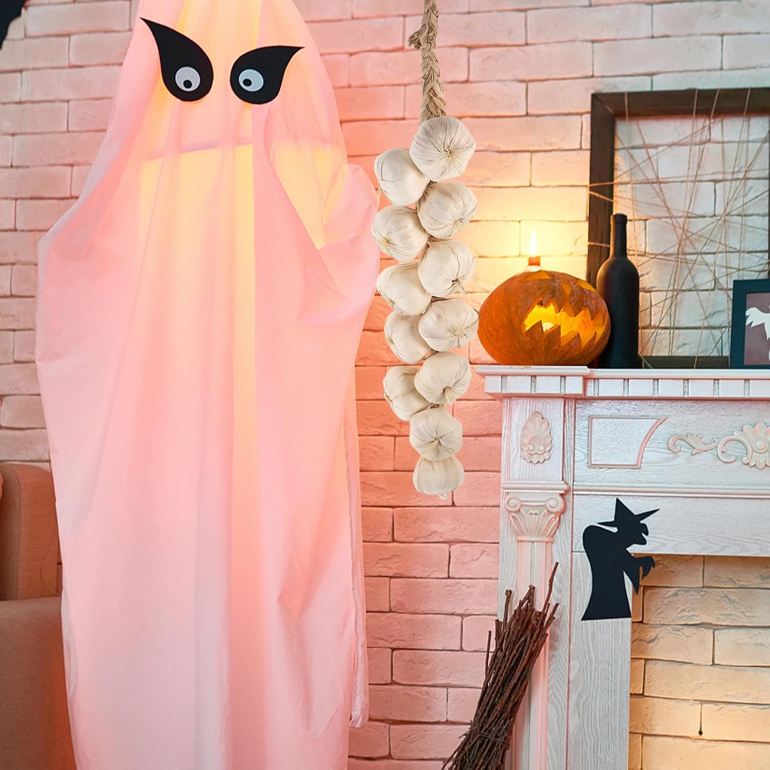 12pcs Halloween Garlic Garland Artificial Strings Indoor Decor