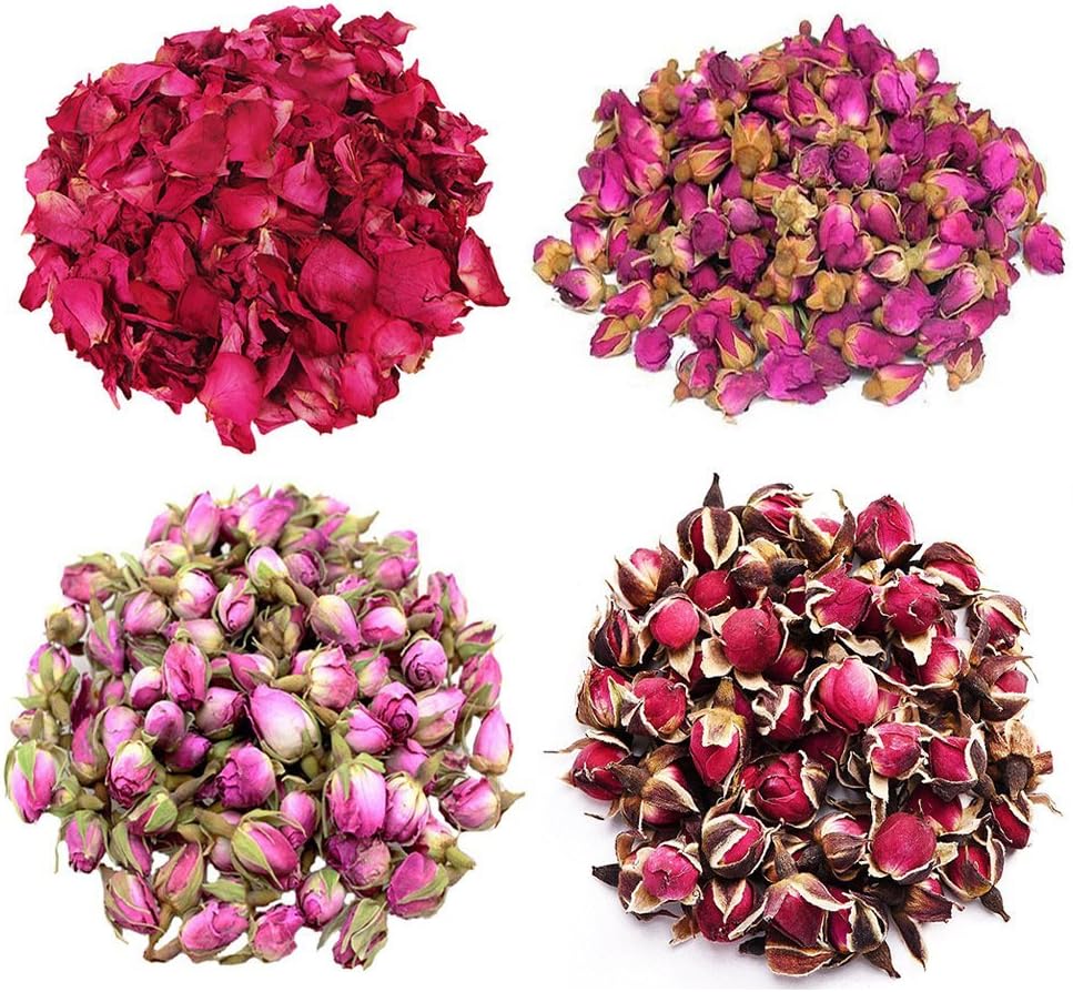 TooGet Artificial Flowers Petals Buds Rose 4 Bags Set