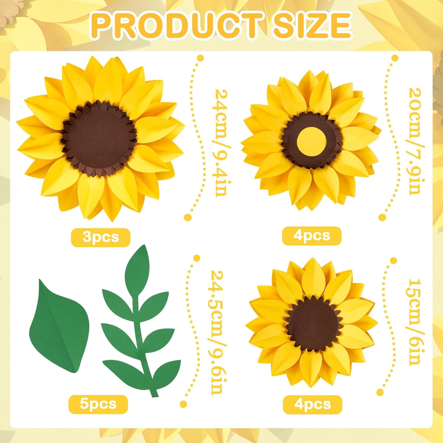 PATTEPOINT 11PCS 3D Paper Flowers Wall Decorations