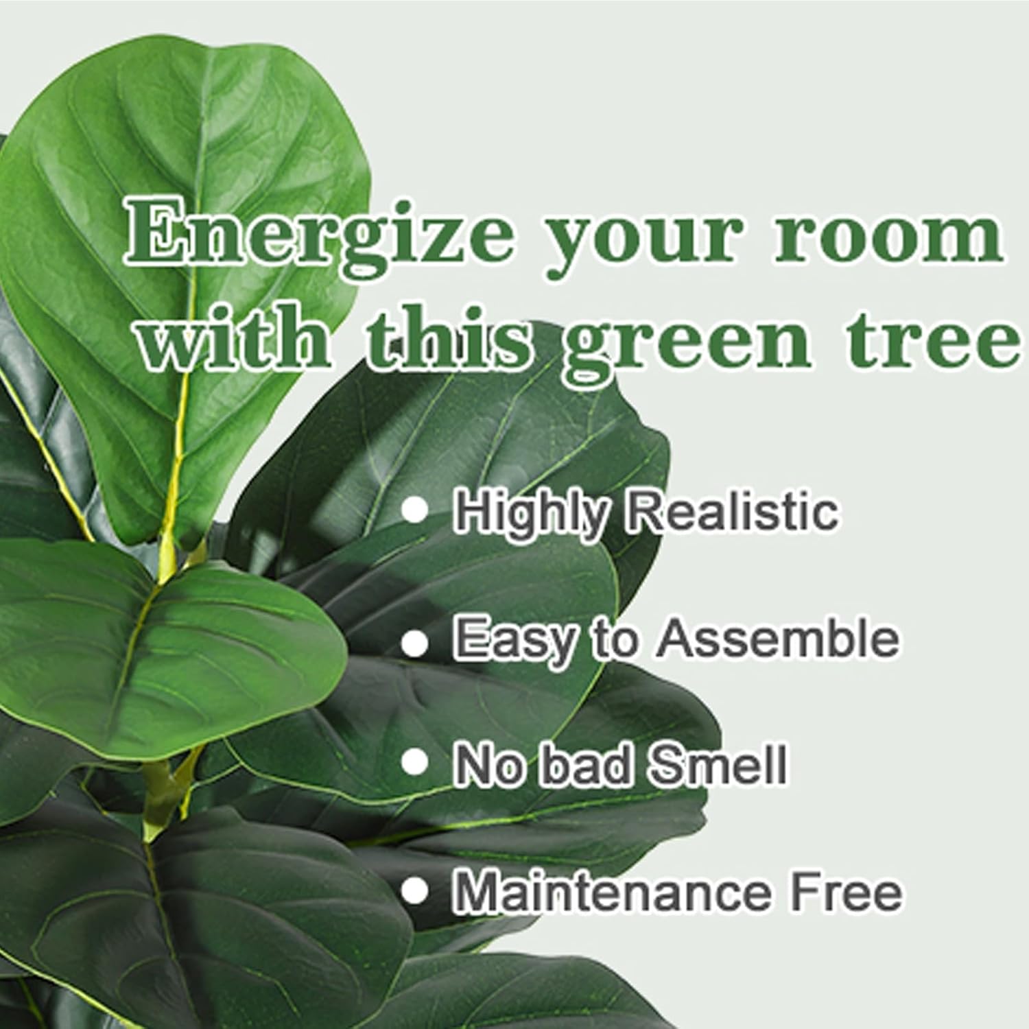 6FT Fiddle Leaf Fig Artificial Tree with Black Planter