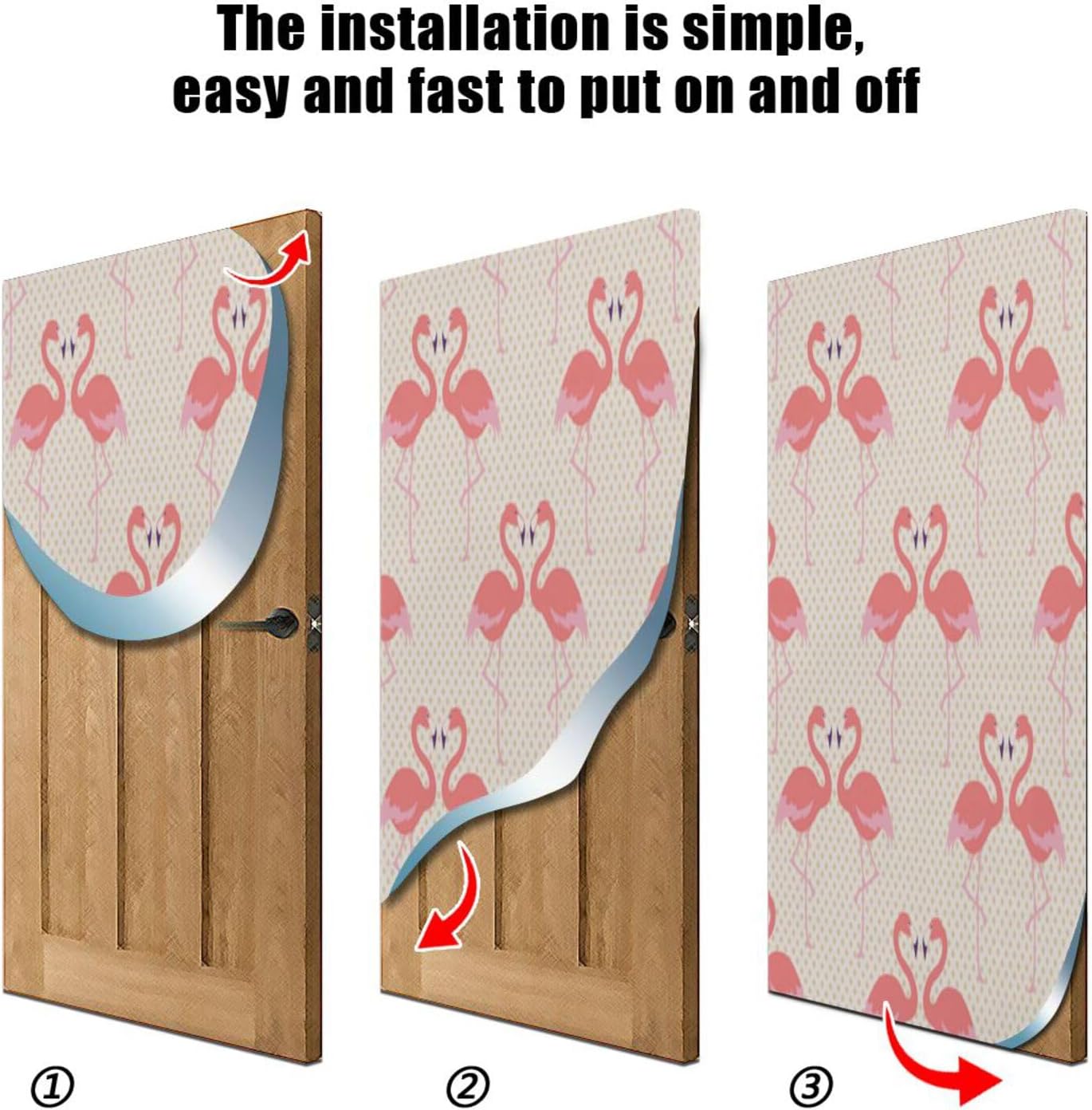 Susiyo Pink Flamingo Door Cover for Halloween Party