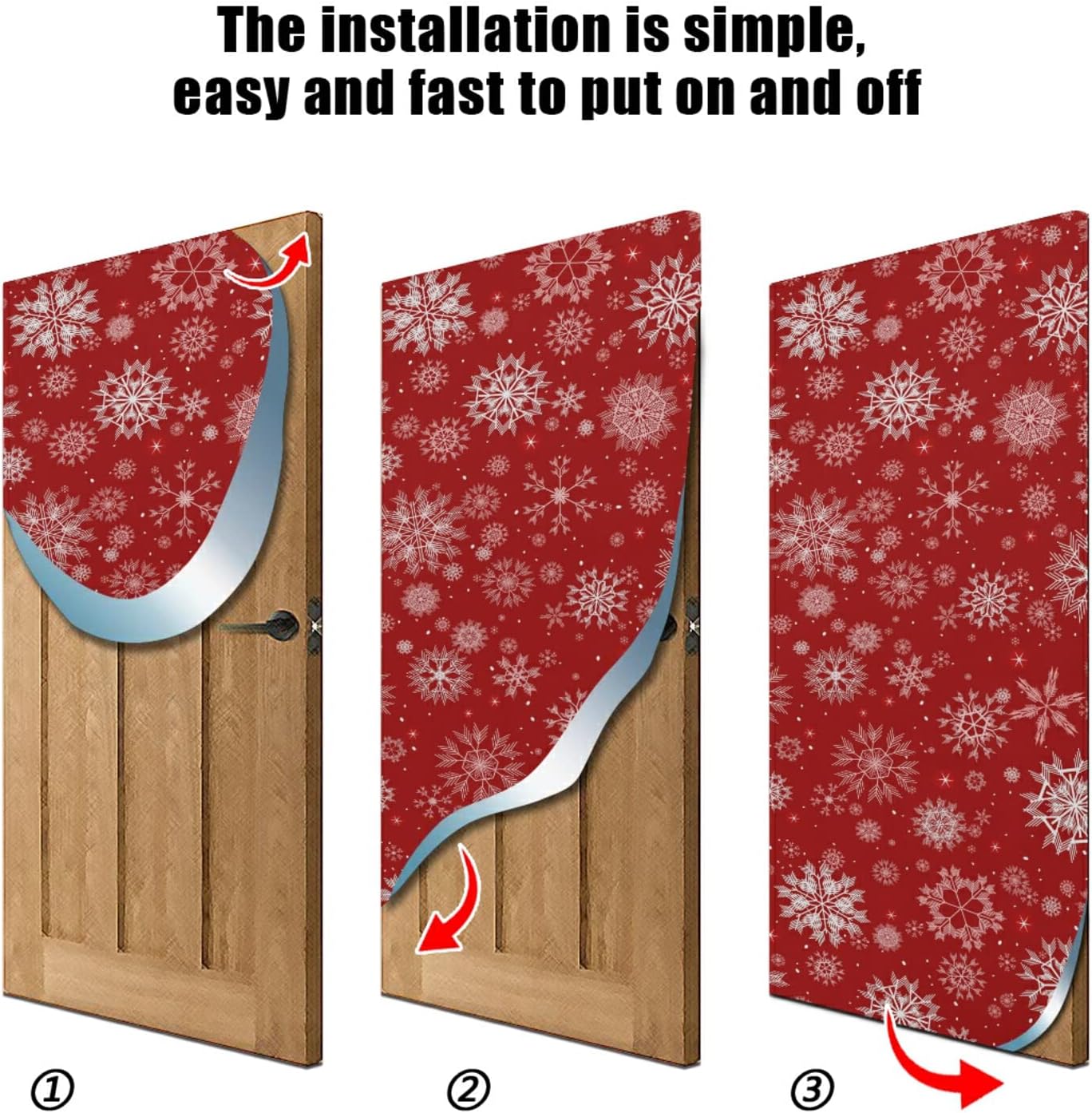 Poeticcity Festive Snowflakes Door Cover 35x79 Inches