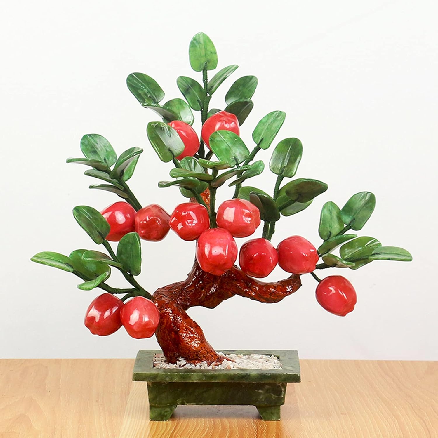 Artificial Bonsai Tree Jade Stone Decor for Home Office
