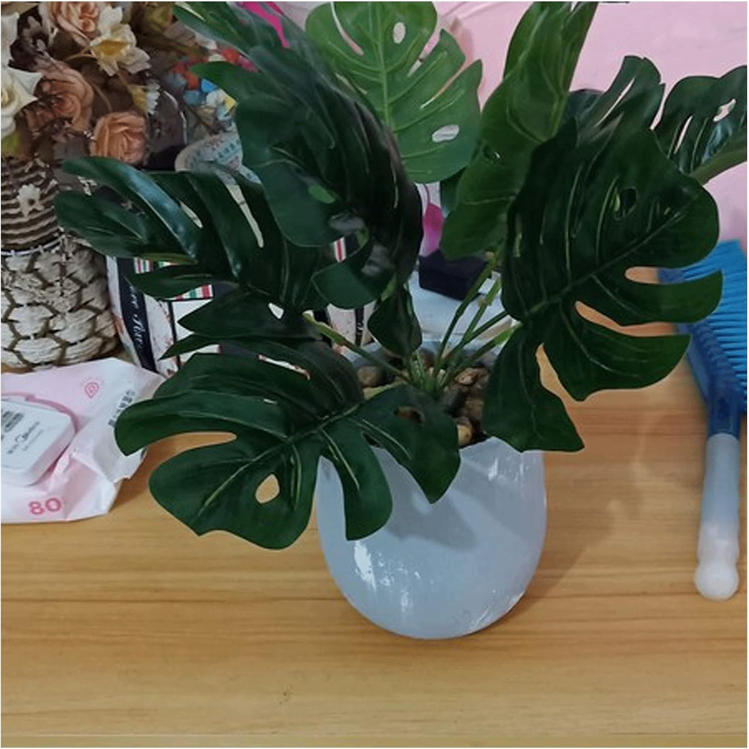 14 Inch Artificial Monstera Bonsai Tree for Home Decor