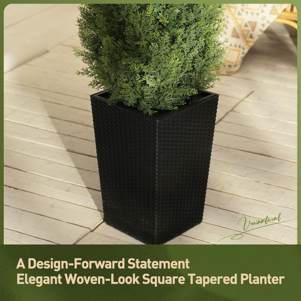 Artificial Cedar Topiary Tree with Black Planter