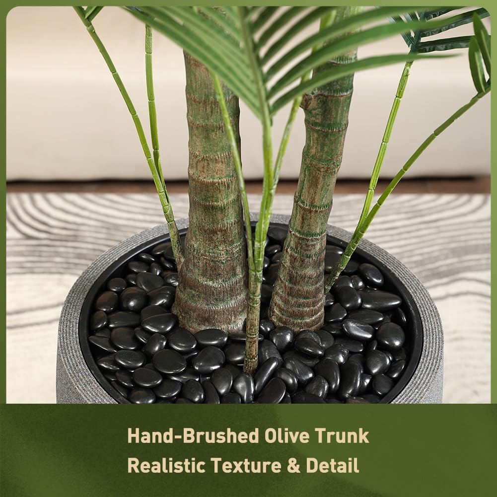 VeriNatural 8ft Artificial Palm Tree with Gray Planter