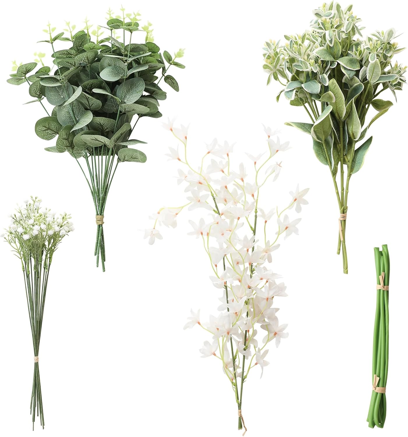 Floroom Artificial Greenery Stems Box Set 25pcs
