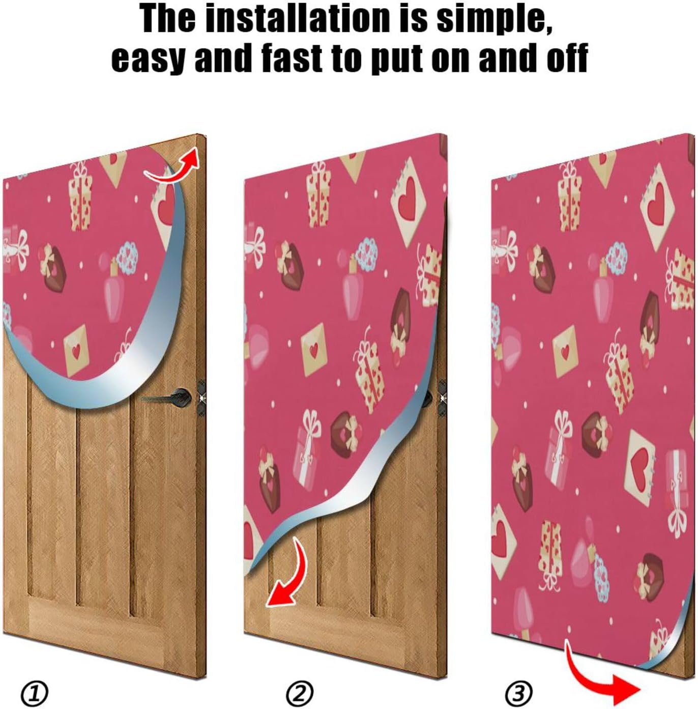 Susiyo Red Lips Bows Door Cover 36x98in