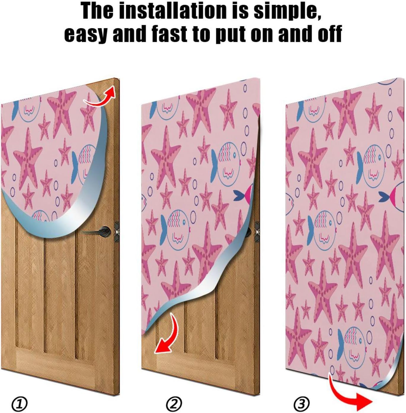 Susiyo Pink Starfish Door Cover 35x79 Inch
