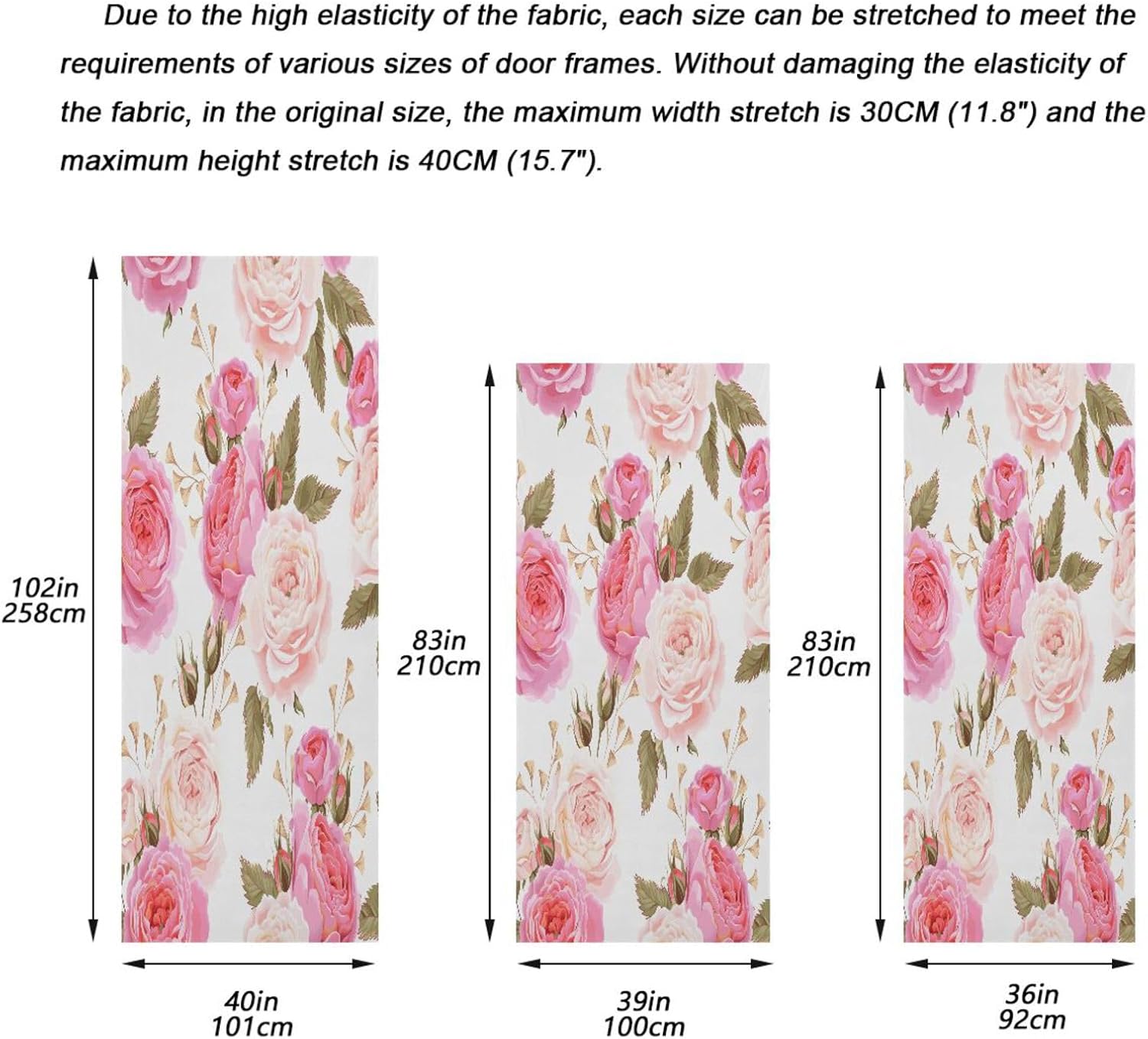 Susiyo Pink Rose Halloween Door Cover Stretch Fabric Decor