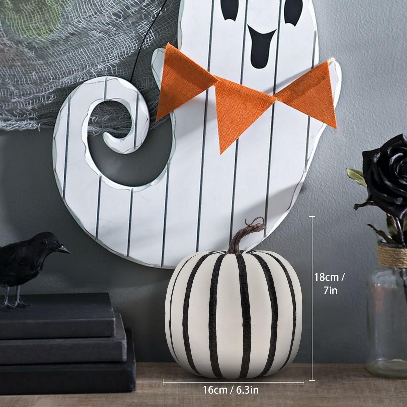 Kepfire 7 Inch Extra Large Artificial Foam Pumpkin White