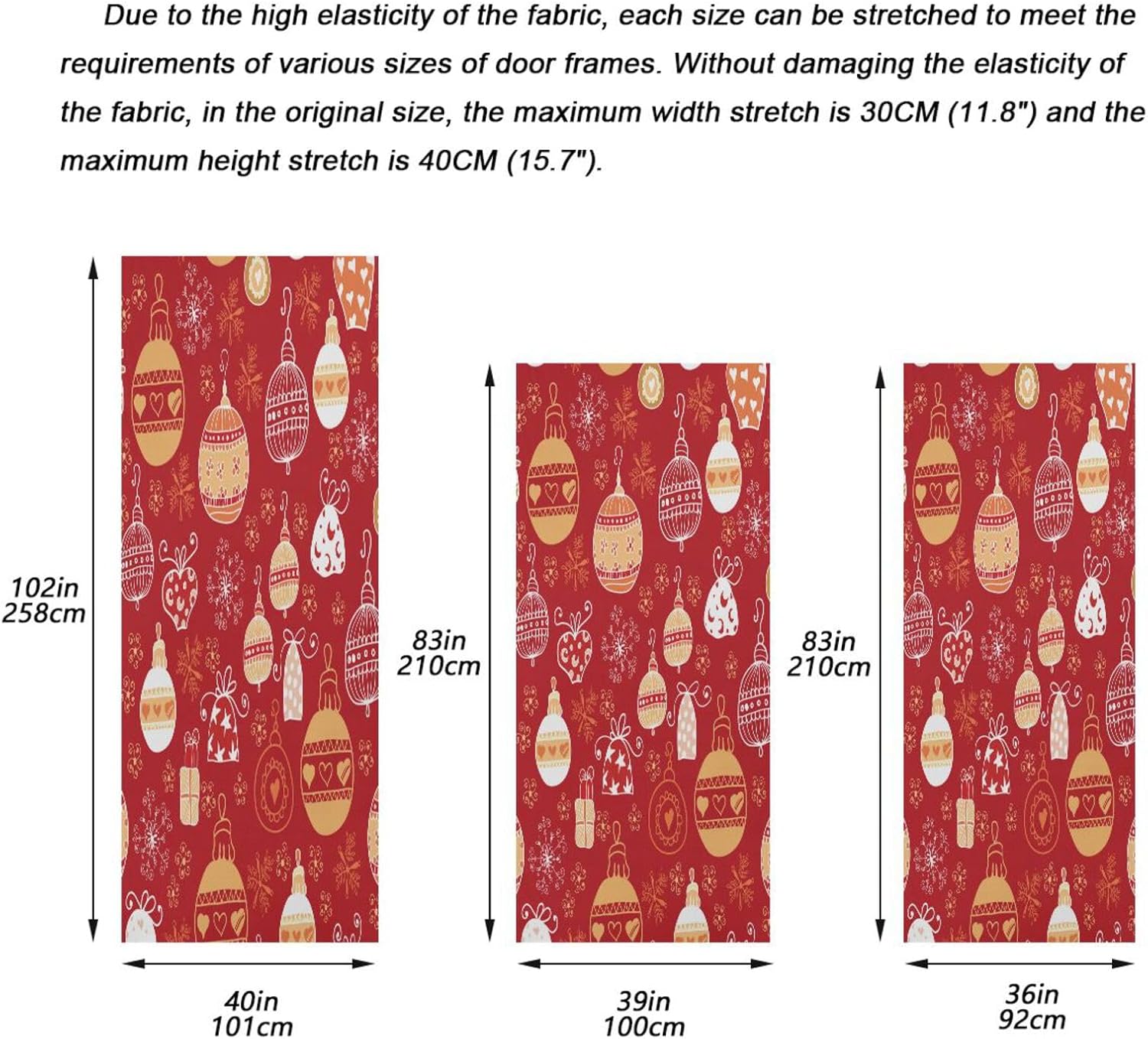 Susiyo Christmas Door Cover Red Halloween Decor 32x79 in