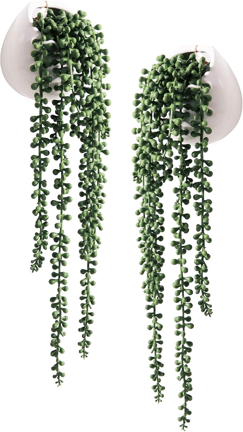 Tiita Artificial Succulents Hanging Plants Set of 2