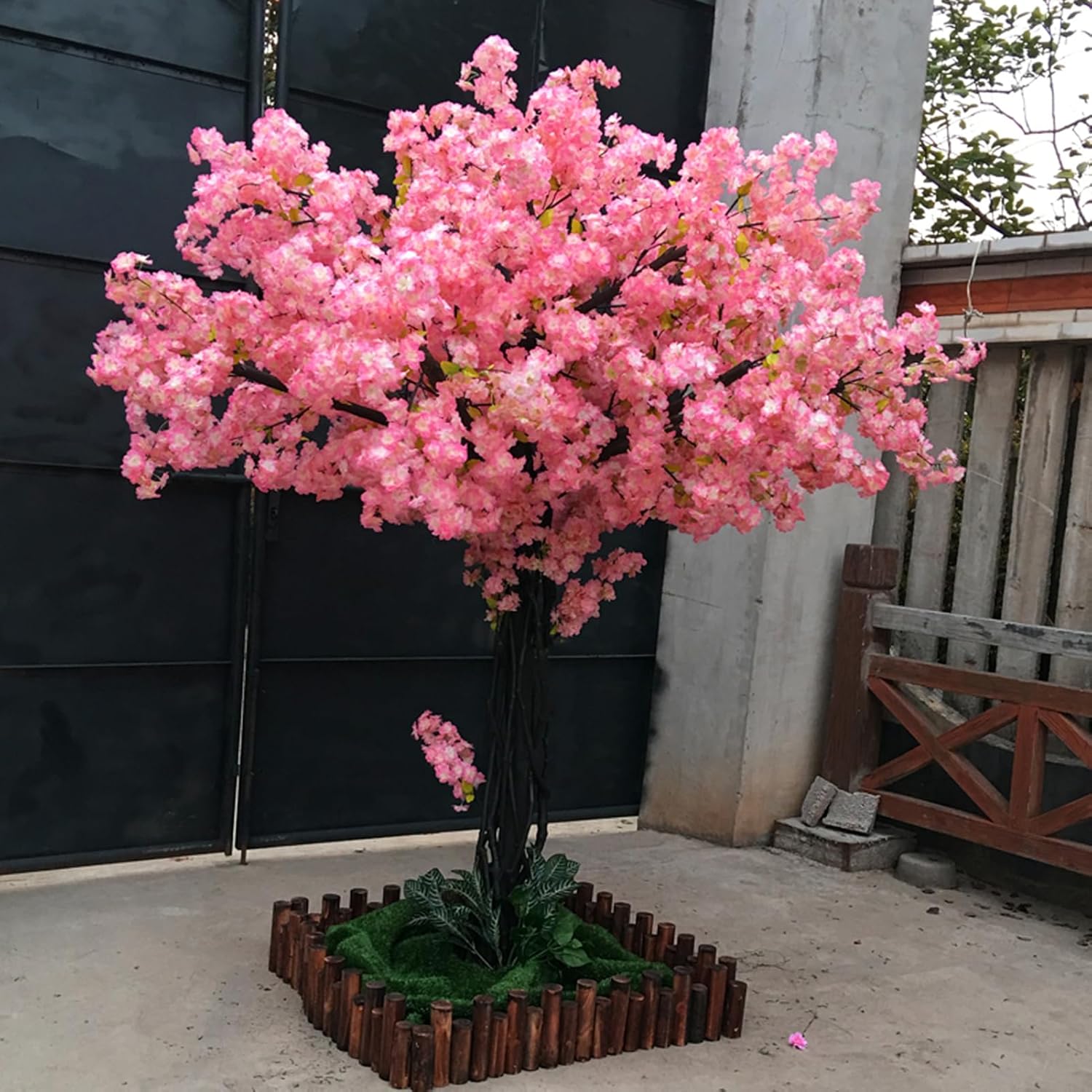 QIUPAI Artificial Cherry Blossom Tree 12x1m Handmade Landscape Decor