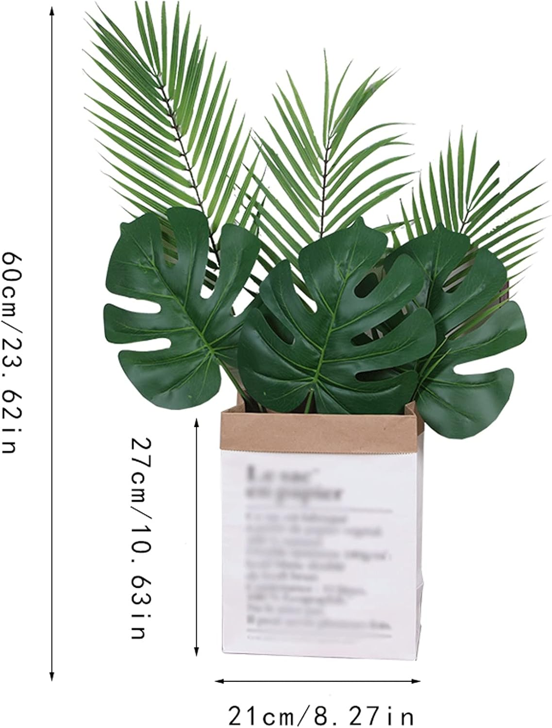 Artificial Bonsai Tree 23 Inch Artificial Monstera Plant with Realistic Leaves