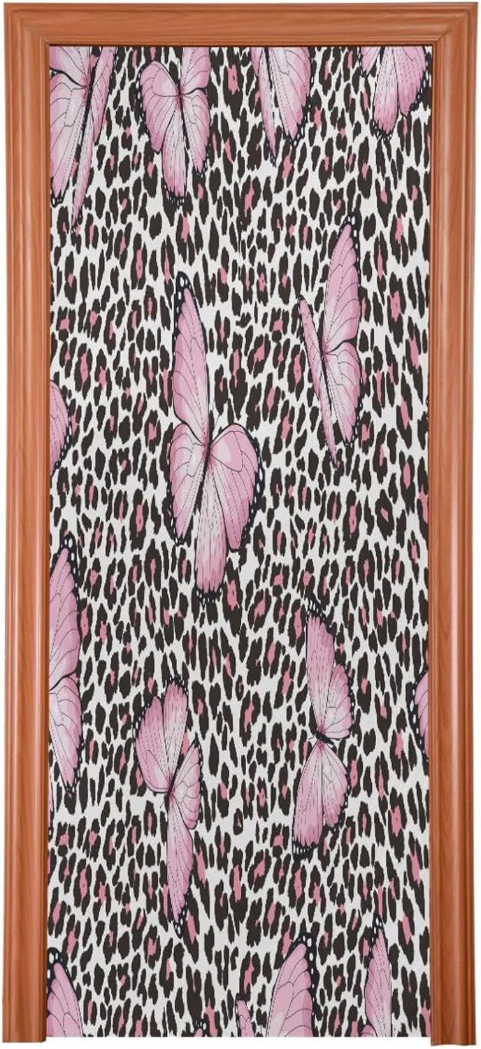 Susiyo Butterfly and Leopard Halloween Door Cover 32x79 in