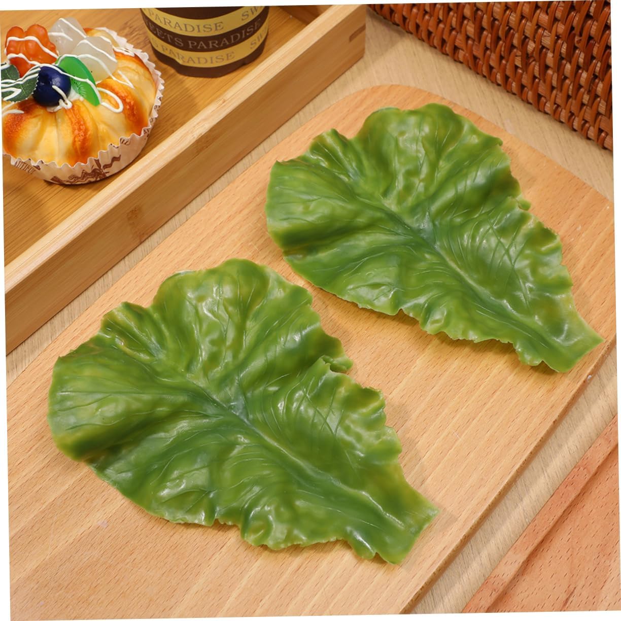 20PCS Artificial Lettuce Leaf Props for Home Restaurant Decor