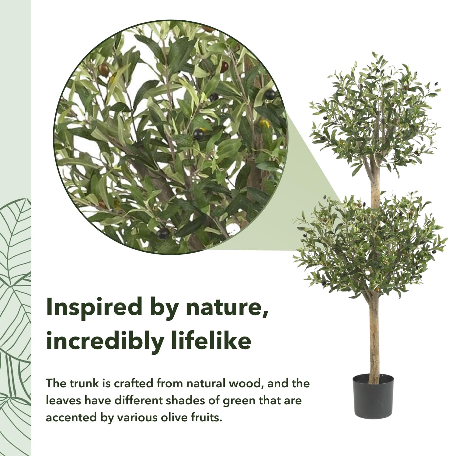 Nearly Natural 5309 Olive Double Topiary Silk Tree 45 Feet Green