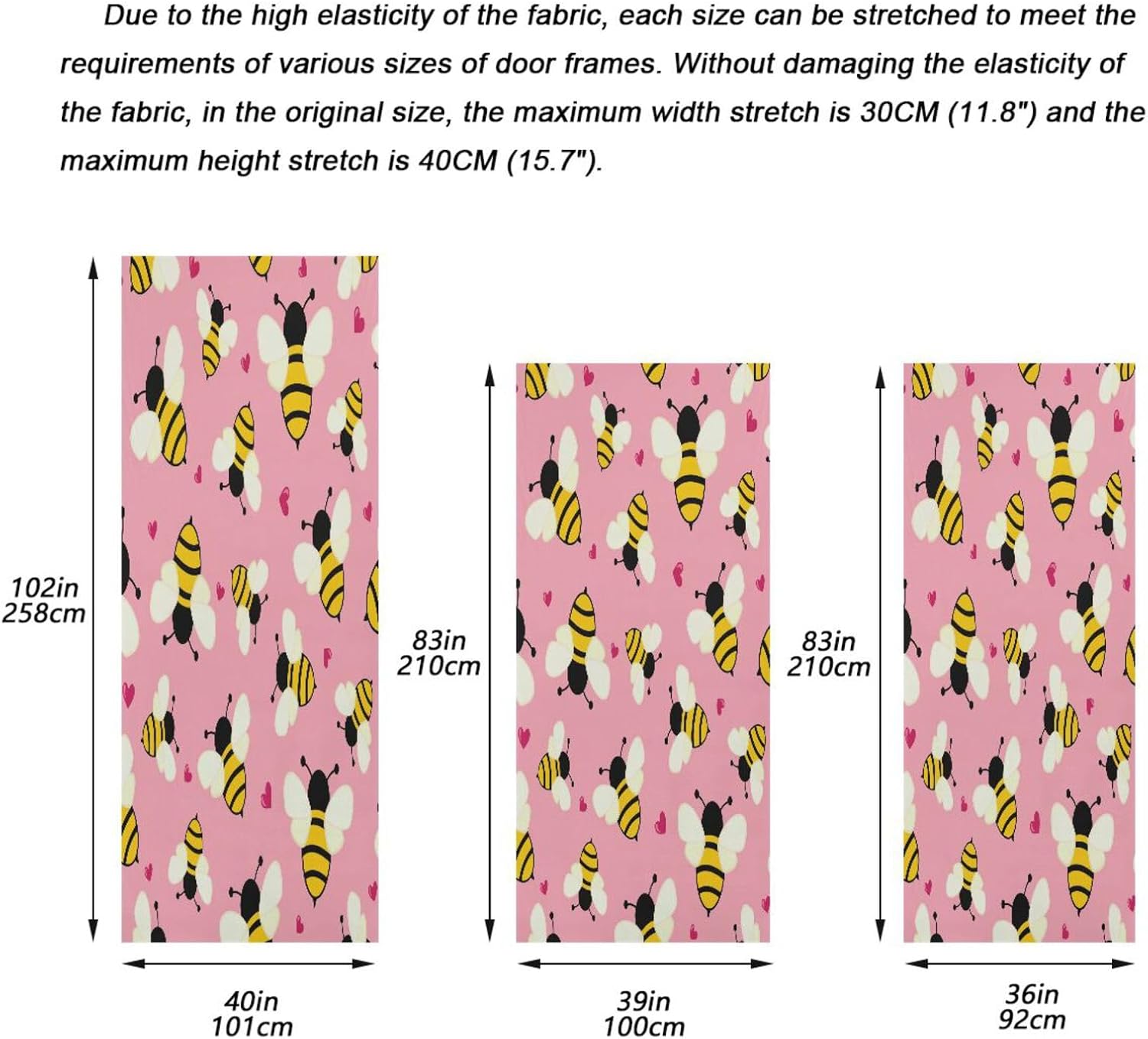 Susiyo Tiny Bee Halloween Door Cover Stretch Fabric 32x79 in