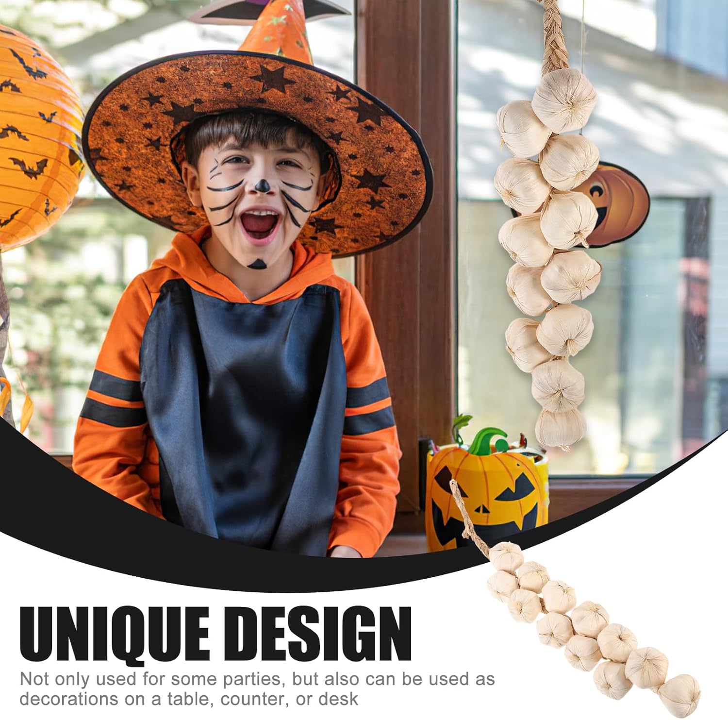 12pcs Halloween Garlic Garland Artificial Strings Indoor Decor